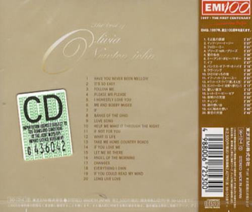 Olivia Newton John Best Of CD album (CDLP) Japanese ONJCDBE75144