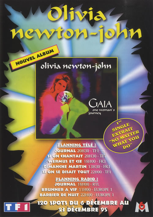 Olivia Newton John Gaia - One Woman's Journey handbill French ONJHBGA450747