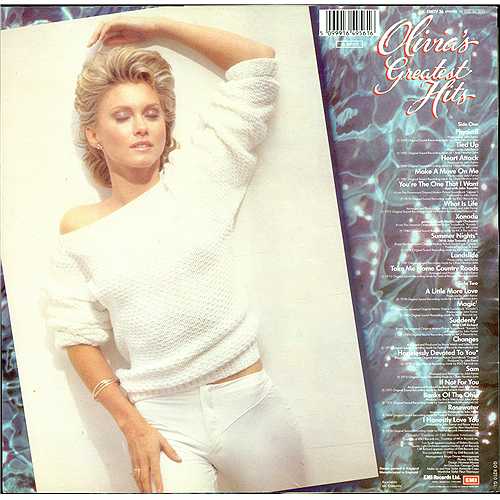 Olivia Newton John Greatest Hits - Barcoded sleeve vinyl LP album (LP record) UK ONJLPGR412994