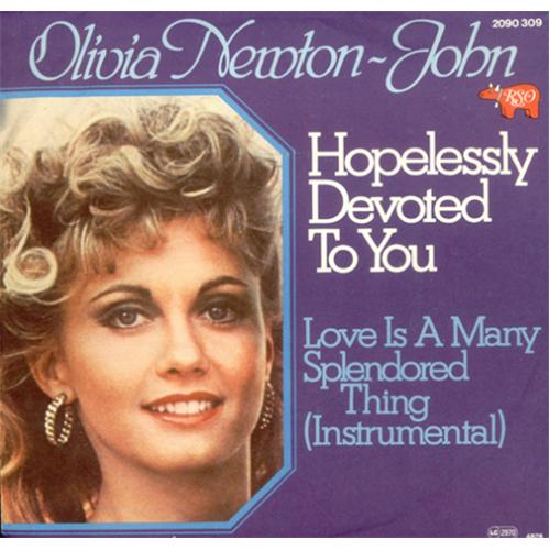 Olivia Newton John Hopelessly Devoted To You - Pic Sleeve 7" vinyl single (7 inch record / 45) German ONJ07HO45193