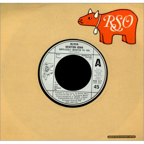 Olivia Newton John Hopelessly Devoted To You 7" vinyl single (7 inch record / 45) French ONJ07HO414945