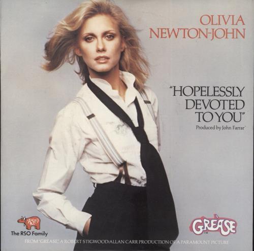 Olivia Newton John Hopelessly Devoted To You 7" vinyl single (7 inch record / 45) UK ONJ07HO888863