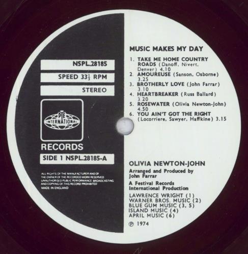Olivia Newton John Music Makes My Day - Blue Vinyl vinyl LP album (LP record) UK ONJLPMU832201