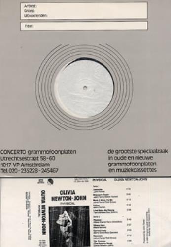 Olivia Newton John Physical - test pressing vinyl LP album (LP record) Dutch ONJLPPH155367