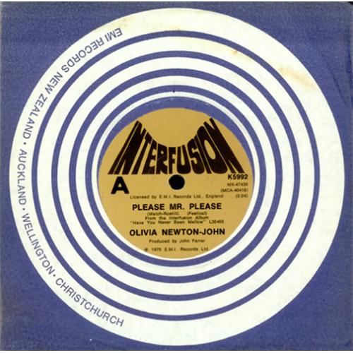 Olivia Newton John Please Mr. Please 7" vinyl single (7 inch record / 45) New Zealand ONJ07PL414846