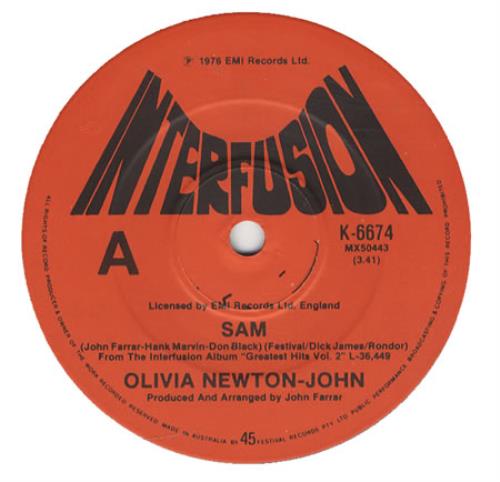 Olivia Newton John Sam 7" vinyl single (7 inch record / 45) Australian ONJ07SA142274