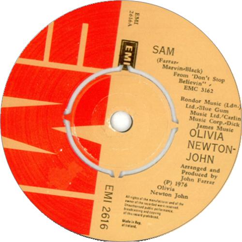 Olivia Newton John Sam 7" vinyl single (7 inch record / 45) Irish ONJ07SA194241