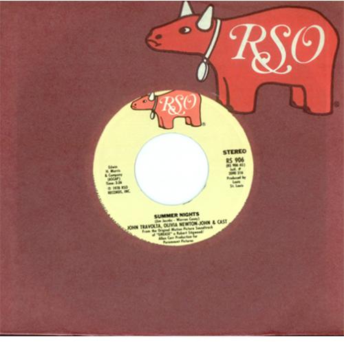 Olivia Newton John Summer Nights - Wide 7" vinyl single (7 inch record / 45) US ONJ07SU415247