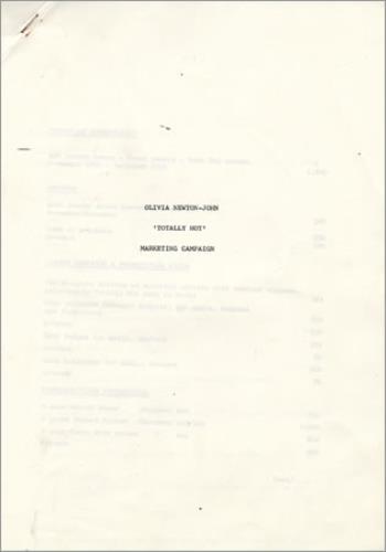 Olivia Newton John Totally Hot memorabilia UK ONJMMTO394717