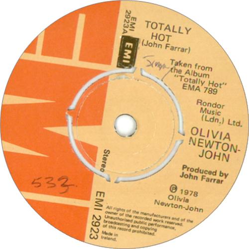 Olivia Newton John Totally Hot 7" vinyl single (7 inch record / 45) Irish ONJ07TO415399