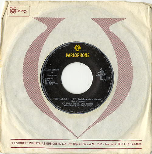 Olivia Newton John Totalmente Caliente 7" vinyl single (7 inch record / 45) Panama ONJ07TO617557