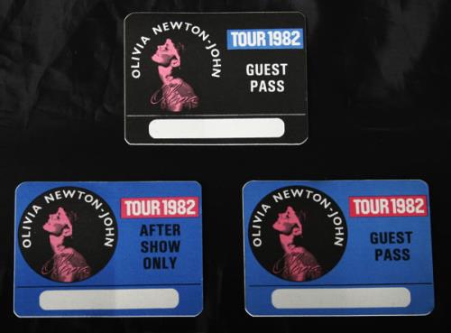 Olivia Newton John Tour 1982 tour pass US ONJTPTO462463