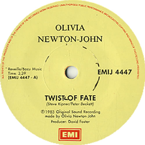 Olivia Newton John Twist Of Fate 7" vinyl single (7 inch record / 45) South African ONJ07TW155737