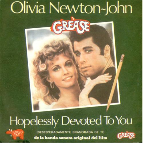 Olivia Newton John Hopelessly Devoted To You Spanish 7" vinyl single (7