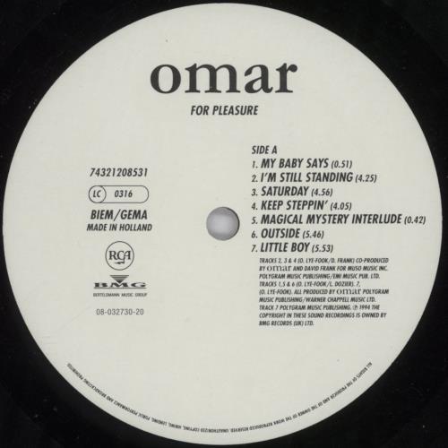 Omar For Pleasure vinyl LP album (LP record) Dutch OM1LPFO895241