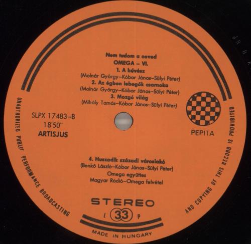 Omega 6 - Nem Tudom A Neved vinyl LP album (LP record) Hungarian OMILPNE716587
