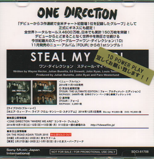 One Direction Steal My Girl CD-R acetate Japanese OO5CRST635310
