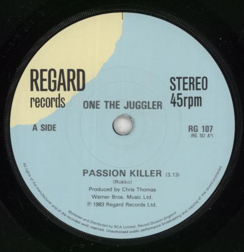 One The Juggler Passion Killer 7" vinyl single (7 inch record / 45) UK OTJ07PA447996