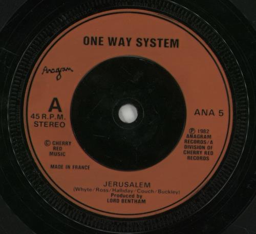 One Way System Jerusalem 7" vinyl single (7 inch record / 45) UK 39V07JE870879