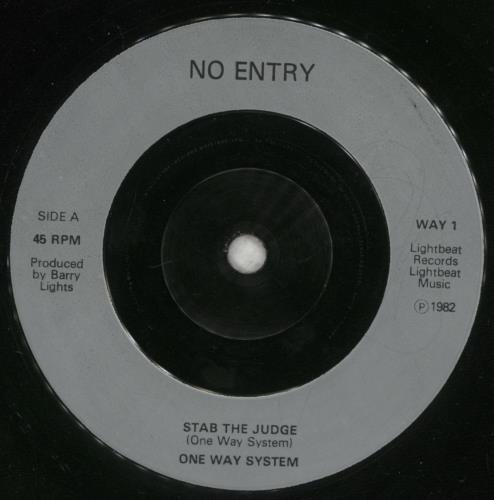 One Way System No Entry 7" vinyl single (7 inch record / 45) UK 39V07NO866253