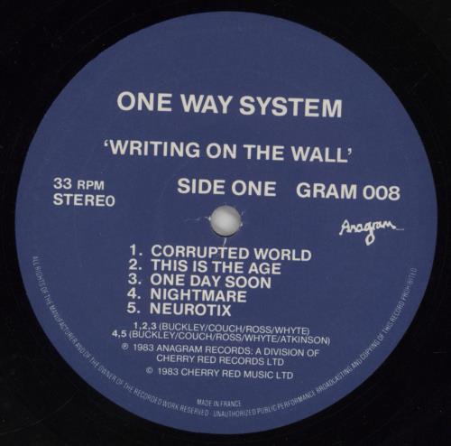One Way System Writing On The Wall - VG vinyl LP album (LP record) UK 39VLPWR860475