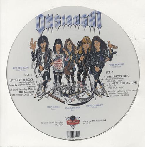 Onslaught Let There Be Rock 12&quot; vinyl picture disc (12 inch picture record) UK ONU2PLE332306