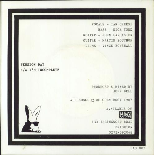 Open Book Pension Day 7" vinyl single (7 inch record / 45) UK 4ZJ07PE793654