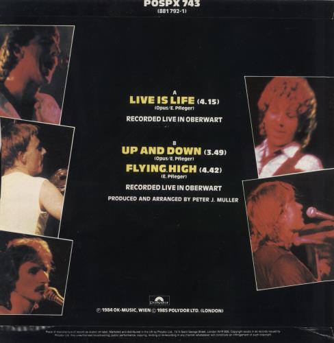 Opus Live Is Life 12" vinyl single (12 inch record / Maxi-single) UK O-S12LI137841