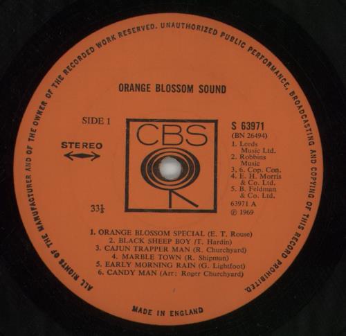 Orange Blossom Sound Bluegrass And Orange Sound vinyl LP album (LP record) UK OBSLPBL329234