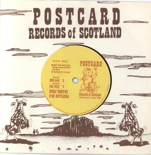 Orange Juice Blue Boy - Yellow label 7" vinyl single (7 inch record / 45) UK ORJ07BL795682