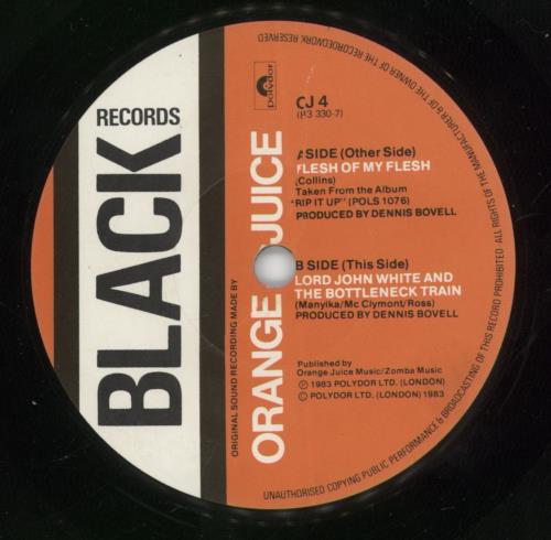 Orange Juice Flesh Of My Flesh + Insert 7" vinyl single (7 inch record / 45) UK ORJ07FL723692