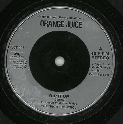 Orange Juice Rip It Up 7" vinyl single (7 inch record / 45) UK ORJ07RI243029