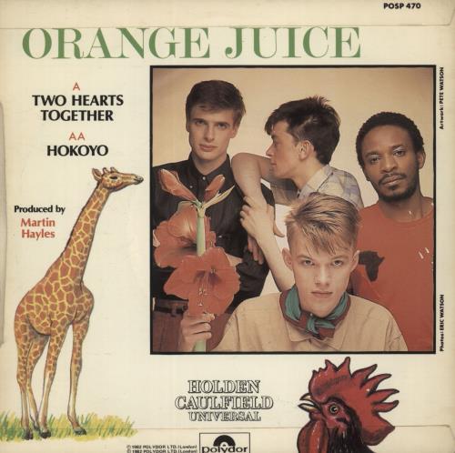 Orange Juice Two Hearts Together 7" vinyl single (7 inch record / 45) UK ORJ07TW48969