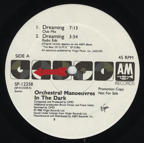 Orchestral Manoeuvres In The Dark Dreaming 12" vinyl single (12 inch record / Maxi-single) US OMD12DR42250