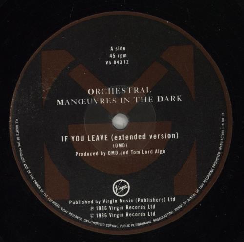 Orchestral Manoeuvres In The Dark If You Leave 12" vinyl single (12 inch record / Maxi-single) UK OMD12IF23185