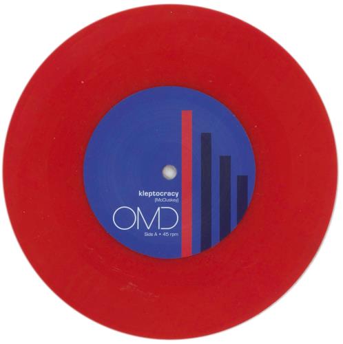 Orchestral Manoeuvres In The Dark Kleptocracy - Red Vinyl 7" vinyl single (7 inch record / 45) UK OMD07KL865926