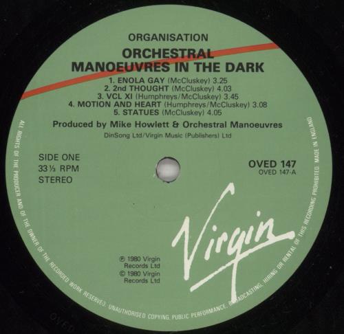 Orchestral Manoeuvres In The Dark Organisation - EX vinyl LP album (LP record) UK OMDLPOR872919