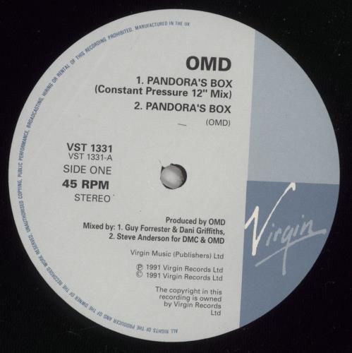 Orchestral Manoeuvres In The Dark Pandora's Box 12" vinyl single (12 inch record / Maxi-single) UK OMD12PA73597