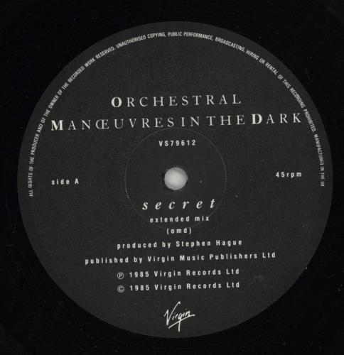 Orchestral Manoeuvres In The Dark Secret 12" vinyl single (12 inch record / Maxi-single) UK OMD12SE49551