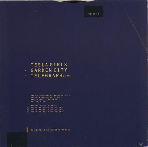 Orchestral Manoeuvres In The Dark Tesla Girls 12" vinyl single (12 inch record / Maxi-single) UK OMD12TE45006