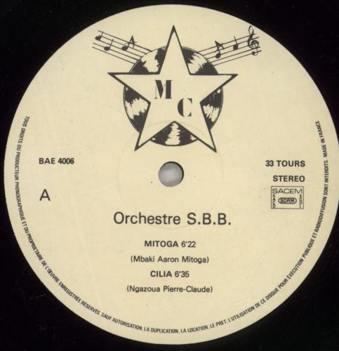 Orchestre S.B.B. Orchestre S.B.B. vinyl LP album (LP record) French 90ELPOR881683