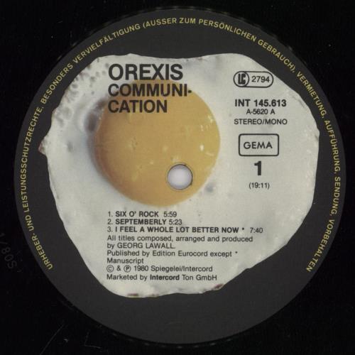 Orexis Communication vinyl LP album (LP record) German ZZSLPCO894373