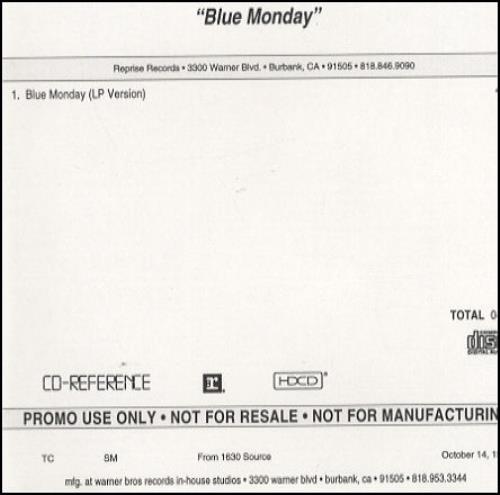 Orgy Blue Monday CD-R acetate US RGYCRBL140985