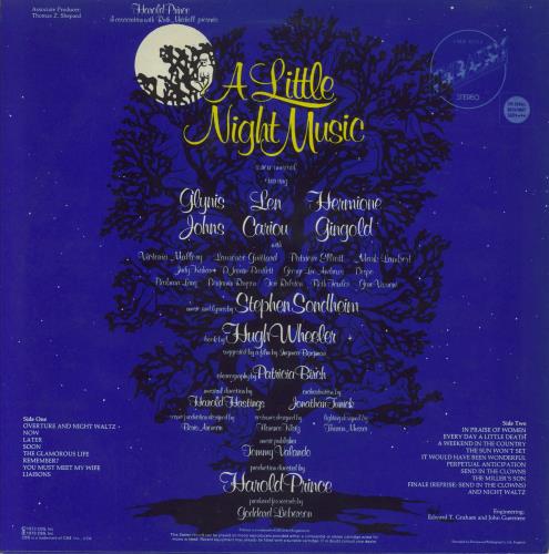 Original Cast Recording A Little Night Music vinyl LP album (LP record) UK 1OCLPAL564008
