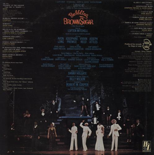 Original Cast Recording Bubbling Brown Sugar vinyl LP album (LP record) US 1OCLPBU761878
