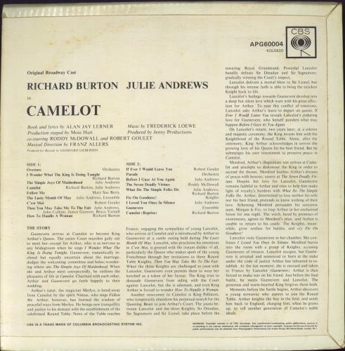 Original Cast Recording Camelot vinyl LP album (LP record) UK 1OCLPCA619969