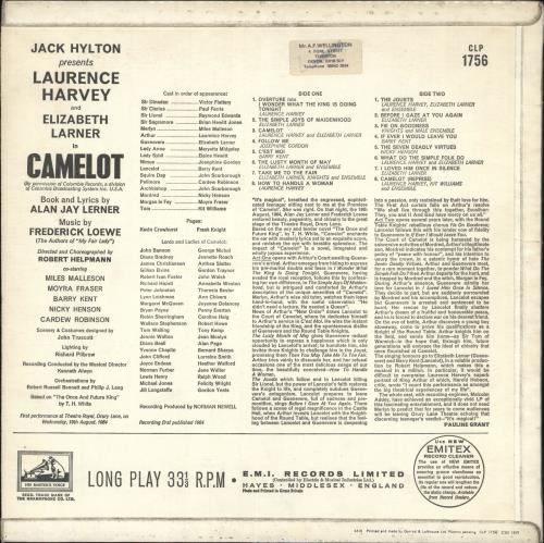 Original Cast Recording Camelot vinyl LP album (LP record) UK 1OCLPCA699321