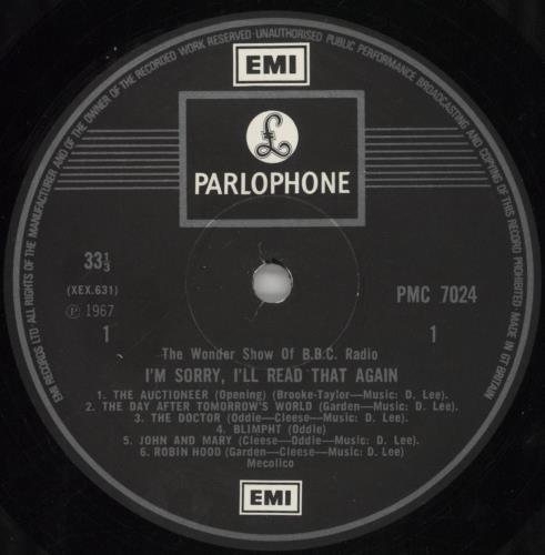Original Cast Recording I'm Sorry, I'll Read That Again vinyl LP album (LP record) UK 1OCLPIM611911