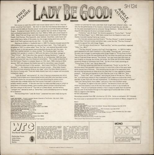 Original Cast Recording Lady Be Good vinyl LP album (LP record) UK 1OCLPLA618300