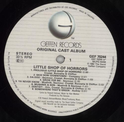 Original Cast Recording Little Shop Of Horrors vinyl LP album (LP record) UK 1OCLPLI700244